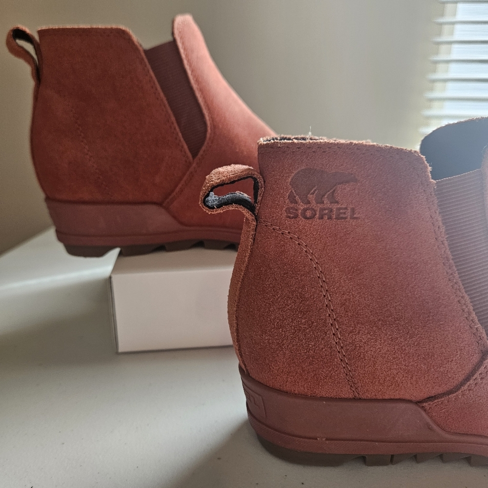Sorel Women's Size 5.5 Burnt Orange Pull On Wedge Evie Boots - Picture 7 of 10